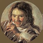 Boy holding a Flute (Hearing) by Frans Hals